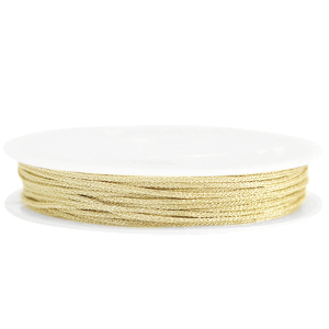 Macram&eacute; bead cord braided 1mm Light Gold