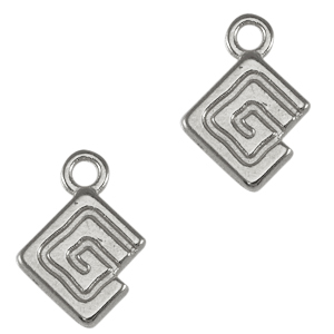 DQ European metal charms meander Antique Silver (nickel free)
