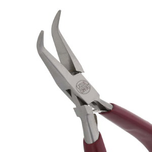 Beadsmith bent chain nose pliers Red-Silver