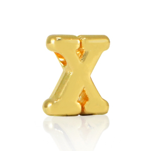 DQ European metal letter beads X Gold (nickel free)