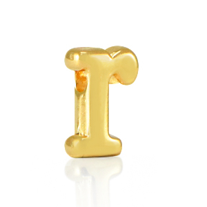DQ European metal letter beads R Gold (nickel free)
