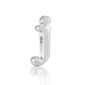 DQ European metal letter beads J Antique Silver (nickel free)