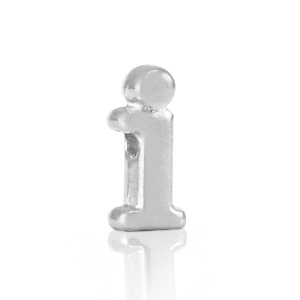 DQ European metal letter beads I Antique Silver (nickel free)