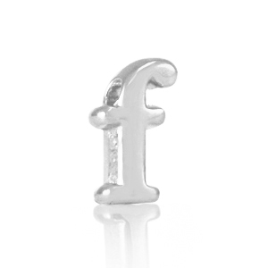 DQ European metal letter beads F Antique Silver (nickel free)