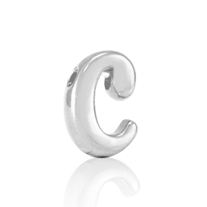 DQ European metal letter beads C Antique Silver (nickel free)
