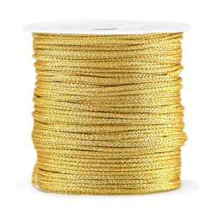 Macram&eacute; bead cord braided 1mm Gold Metallic
