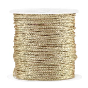 Macram&eacute; bead cord braided 1mm Champagne Metallic