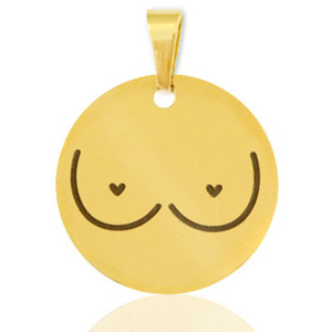Stainless steel charms breasts Gold