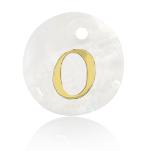 Shell pendants specials letter O Gold-White (natural colour)