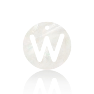 Shell pendants specials letter W White (natural colour)