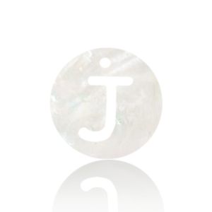 Shell pendants specials letter J White (natural colour)