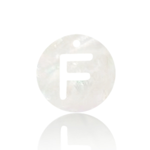 Shell pendants specials letter F White (natural colour)