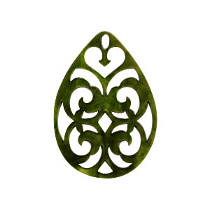 Resin pendants drop baroque Dark Olive Green