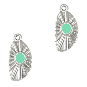 DQ European metal charms irregular Antique Silver-Veraman Blue (nickel free)