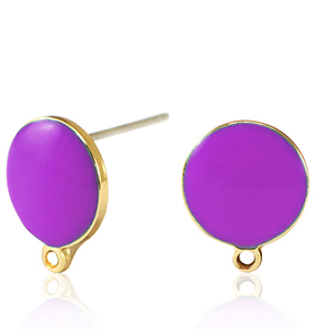 DQ European metal findings earpin Gold-Purple (nickel free)