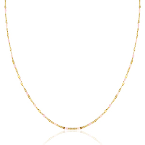 Stainless steel necklaces Light Pink Multicolour-Gold