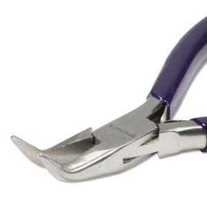 Beadsmith bent chain nose pliers with spring Dark Blue-Silver
