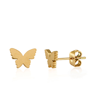 Stainless steel earrings butterfly Gold