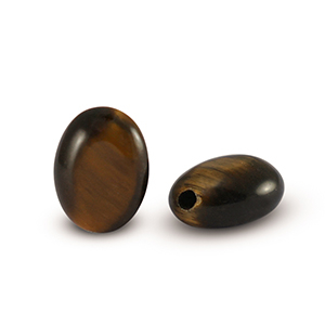 Natural stone beads Tigereye oval Golden Brown