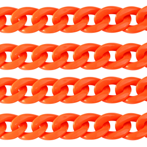 Acrylic chain 22mm shiny Neon Orange