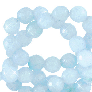 8 mm natural stone beads faceted Jade Powder Blue