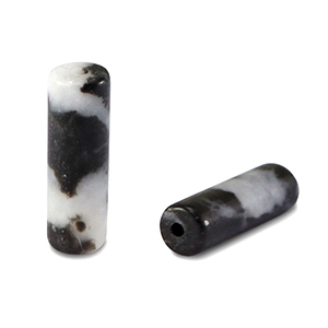 Natural stone beads Jasper tubes Black-White