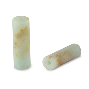 Natural stone beads Quarzite tubes Soft Turquoise-Brown