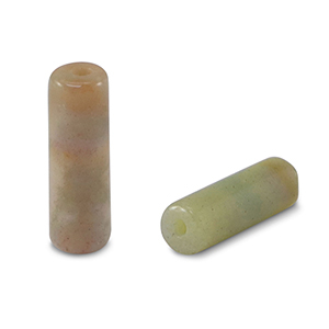 Natural stone beads Agate tubes Green-Pink