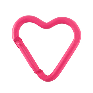 Colourful jewellery findings key chain heart Neon Pink