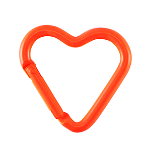 Colourful jewellery findings key chain heart Neon Orange