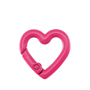 Colourful jewellery findings key chain heart Neon Pink