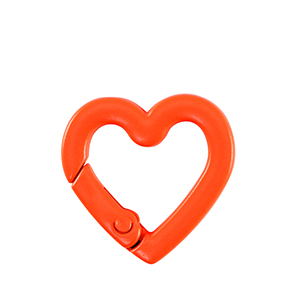 Colourful jewellery findings key chain heart Neon Orange