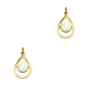 Stainless steel charms shell drop Gold-White (natural colour)