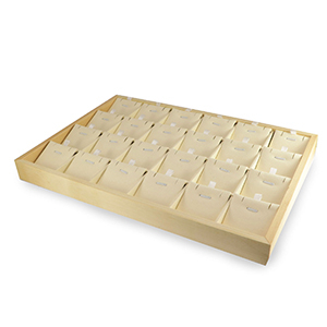 Jewellery display 24 compartments for various jewellery Natural-Beige