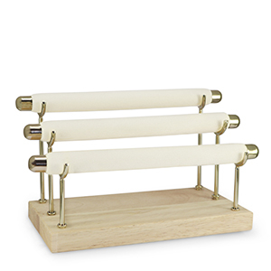 Jewellery display for rings 3 levels Natural-Gold