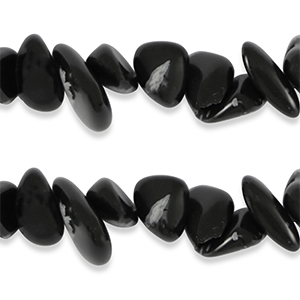 Chips stone beads Obsidian Black Anthracite Marble