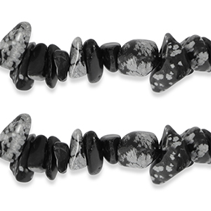 Chips stone beads Obsidian Black Anthracite Marble