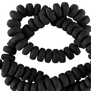 Polymer beads rondelle 7mm Black