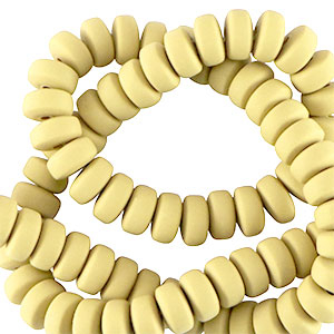 Polymer beads rondelle 7mm Suntan Yellow