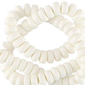Polymer beads rondelle 7mm White