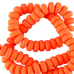 Polymer beads rondelle 7mm Neon Orange