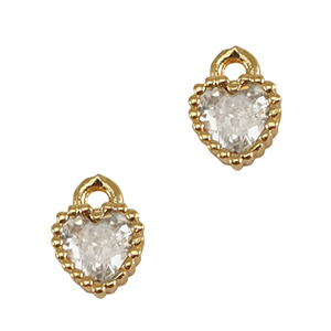 Crystal glass charms heart Crystal-Gold
