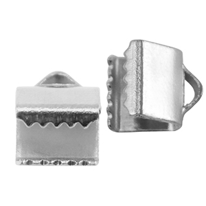 Stainless steel findings ribbon ends 6mm Silver