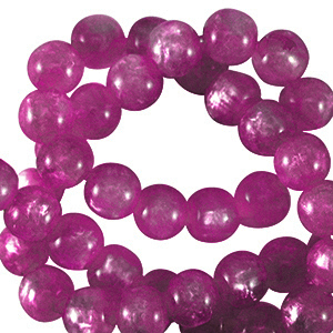 Polaris beads round 6 mm Mosso Anemone Pink