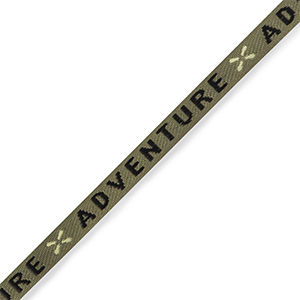 Ribbon text "adventure" Olive green-Black