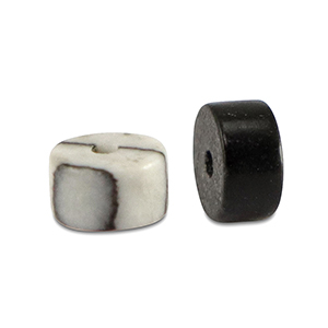 Natural stone beads Jasper disc 4x2mm Black-White