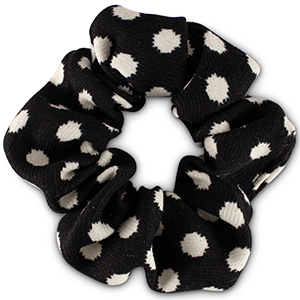 Scrunchie hair tie dots Black-White