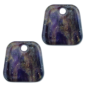 Resin pendants trapezium glitter Multicolor Galaxy