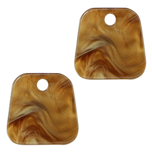 Resin pendants trapezium Harvest Orange-Brown