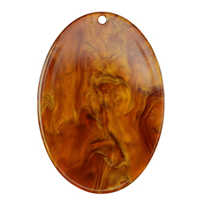 Resin pendants oval Topaz Brown